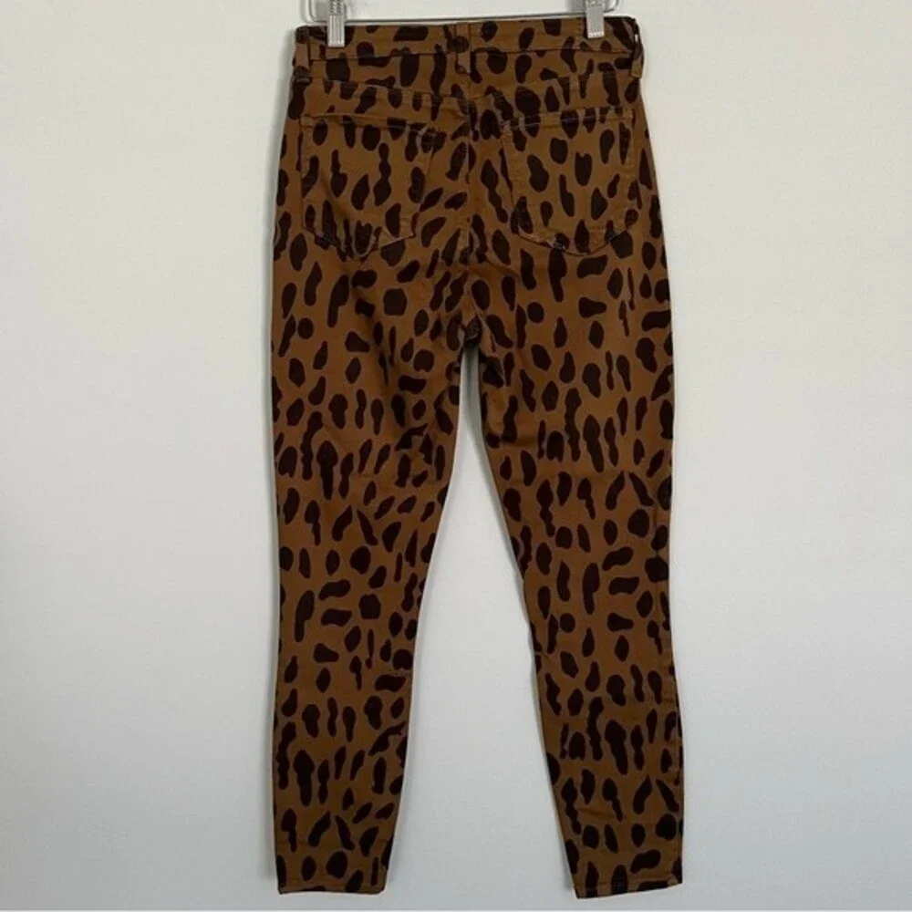 L'Agence Margot Leopard Print Skinny Crop Jeans, Size 28 NWOT